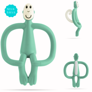 MATCHSTICK MONKEY® Grizalo z masažno zobno ščetko, pastelno zelena