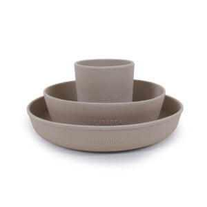 FILIBABBA® Silikonski jedilni set - Warm Grey