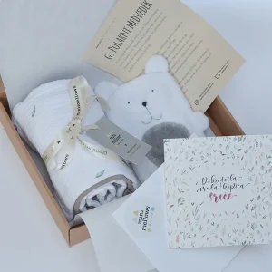 Minimellows Darilni set tetra pleničk + g. Polarni medvedek + čestitka