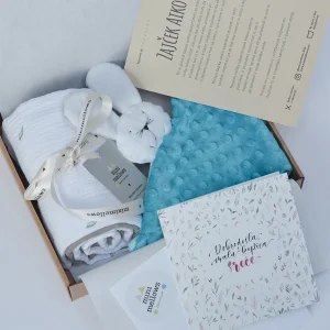 Minimellows Darilni set tetra pleničk + zajček Aiko + čestitka