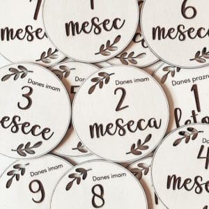 Meraki Kartice mejnikov - lesene milestone kartice list