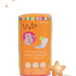 TOSAMA® to.to anatomsko oblikovani vložki za po porodu, 12 kos