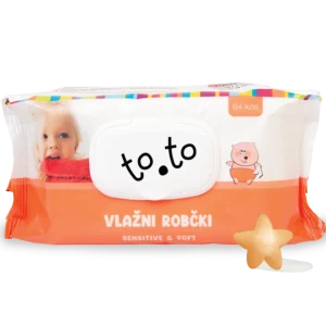 TOSAMA® to.to vlažni otroški robčki sensitive z zapiralom, 64 kos
