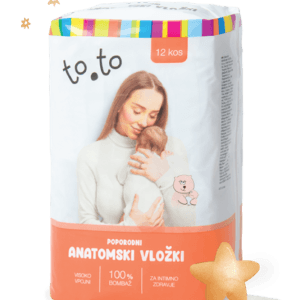 TOSAMA® to.to anatomsko oblikovani vložki za po porodu, 12 kos