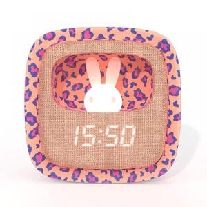 MOB Lučka in Budilka Billy Clock Pink Leopard